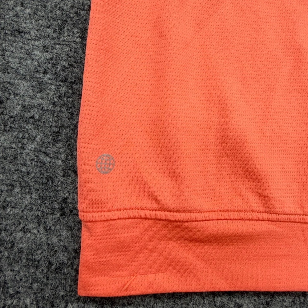 Adidas Mens Quarter Zip Pullover Orange Golf Sweatshirt 2XL Sustainable Logo - Picture 4 of 7